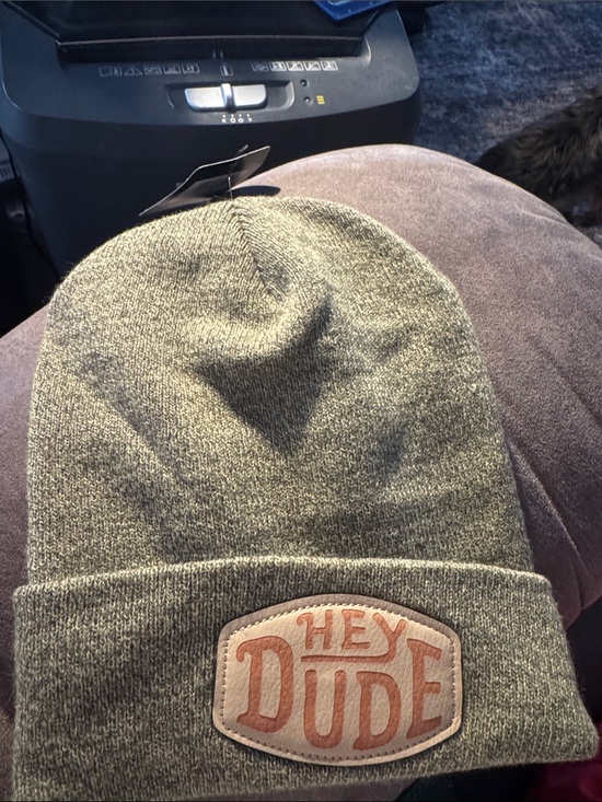 Hey Dude Other - Hey Dude Olive Green Knit Beanie with Logo Patch